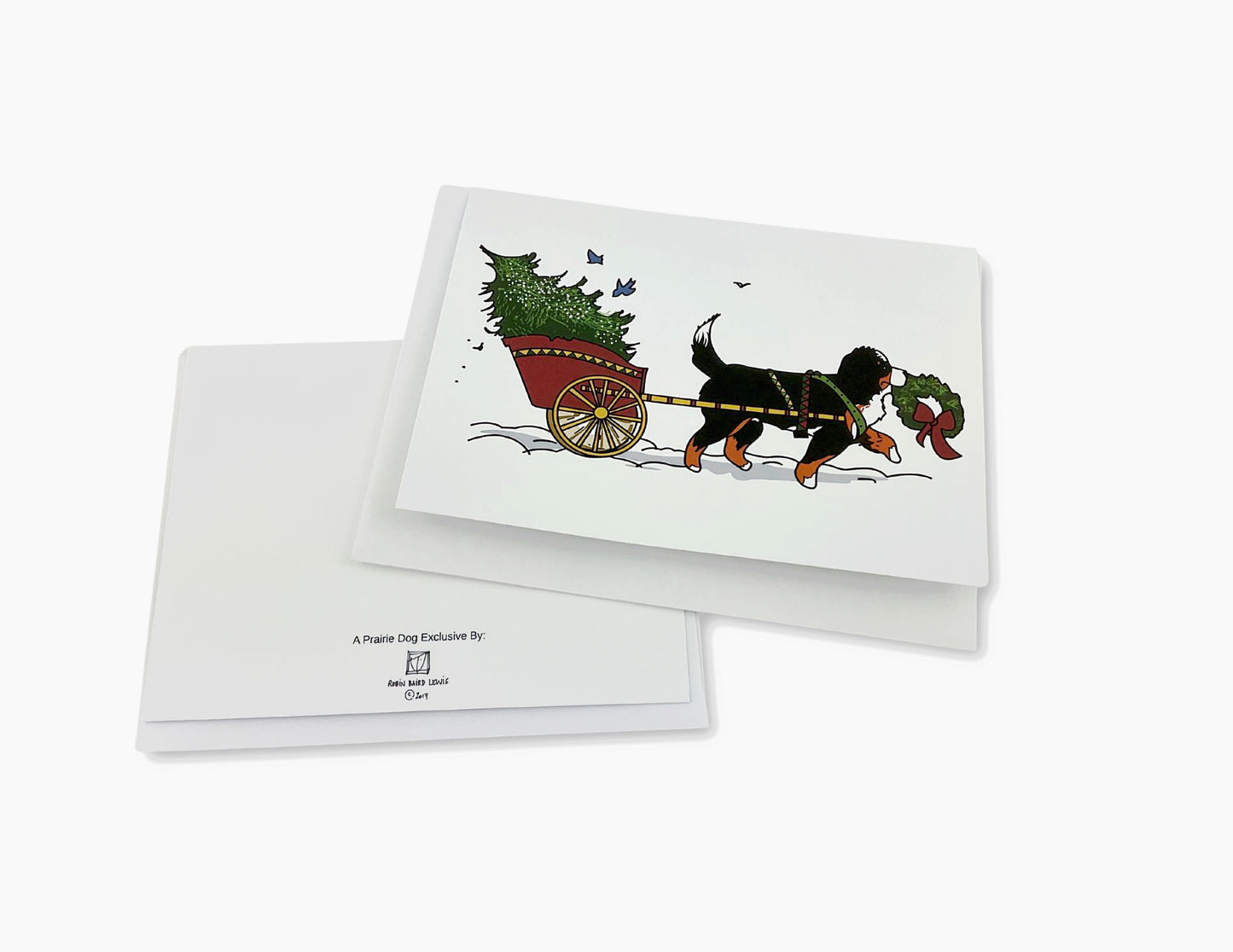 Berner Christmas Tree Cart Notecard