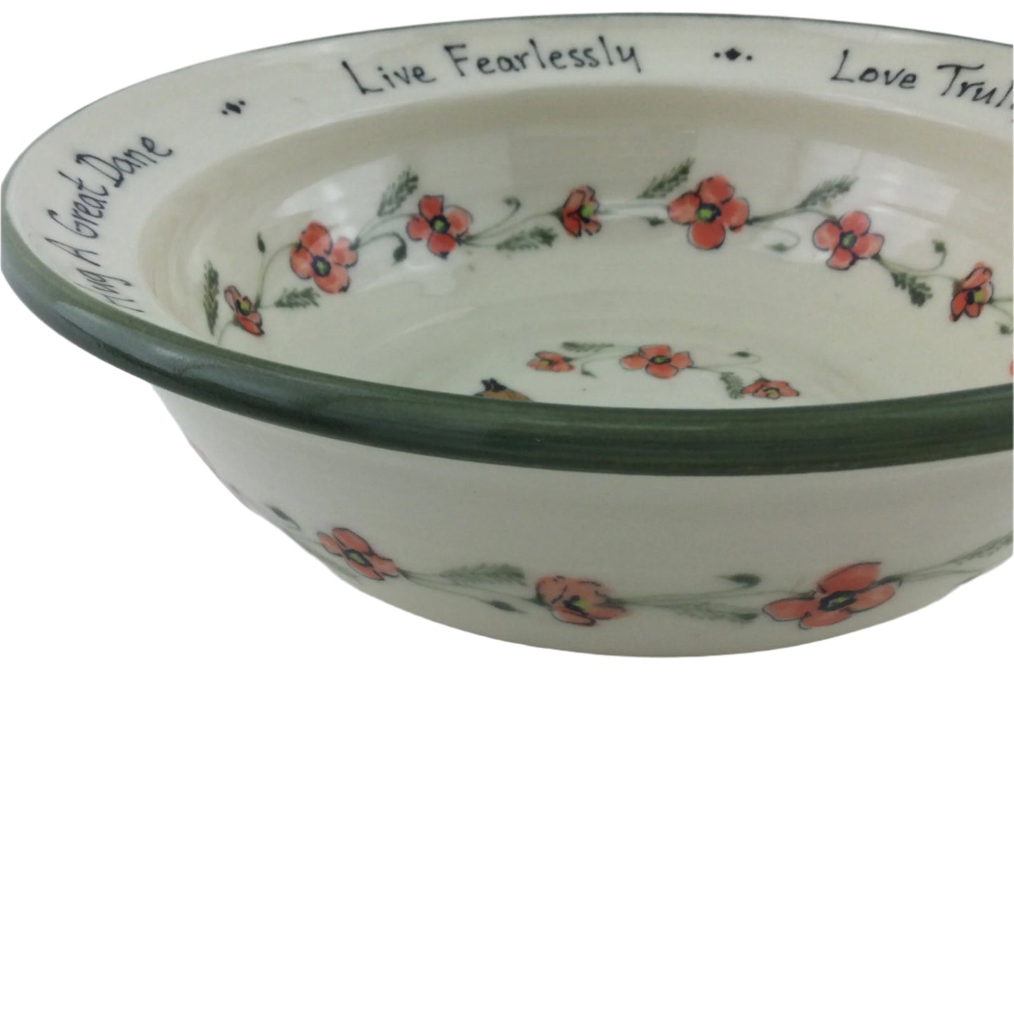 Medium "Hug" Bowl with Buff Great Dane