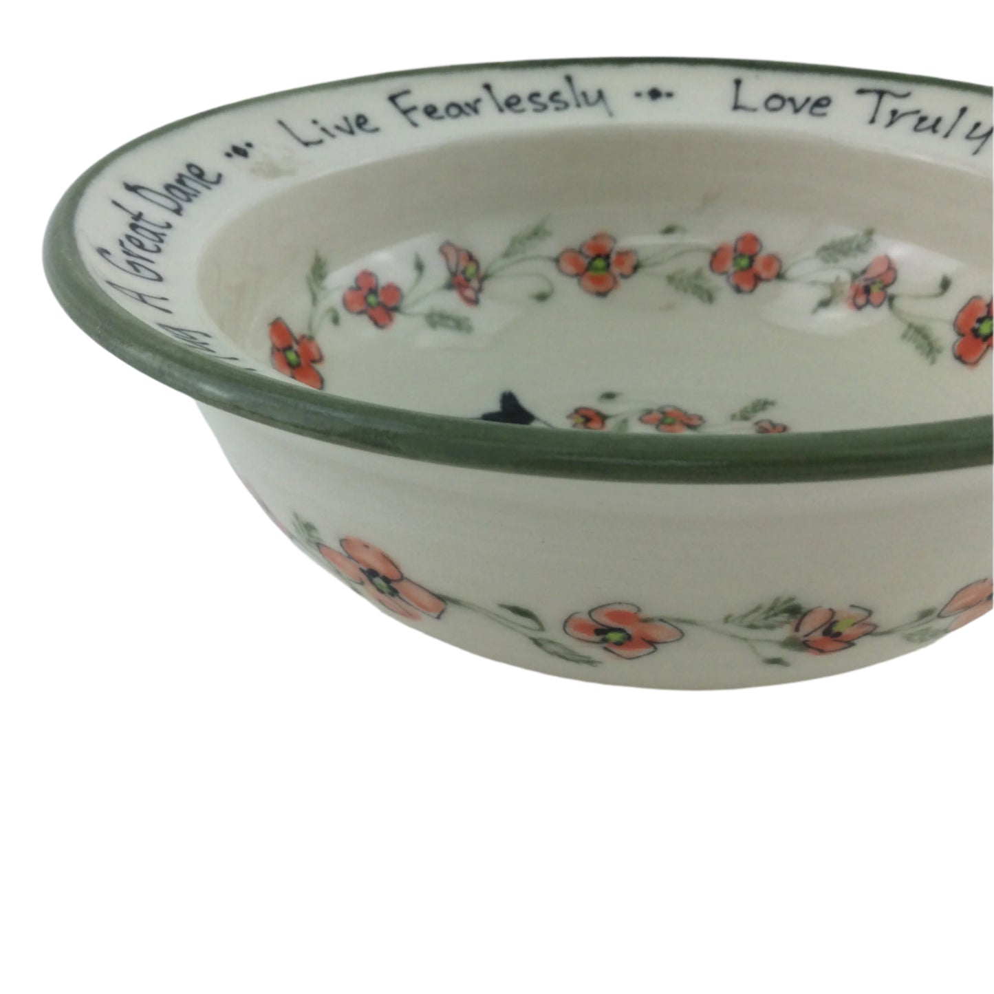 Mantle Great Dane on Small Rimmed Bowl