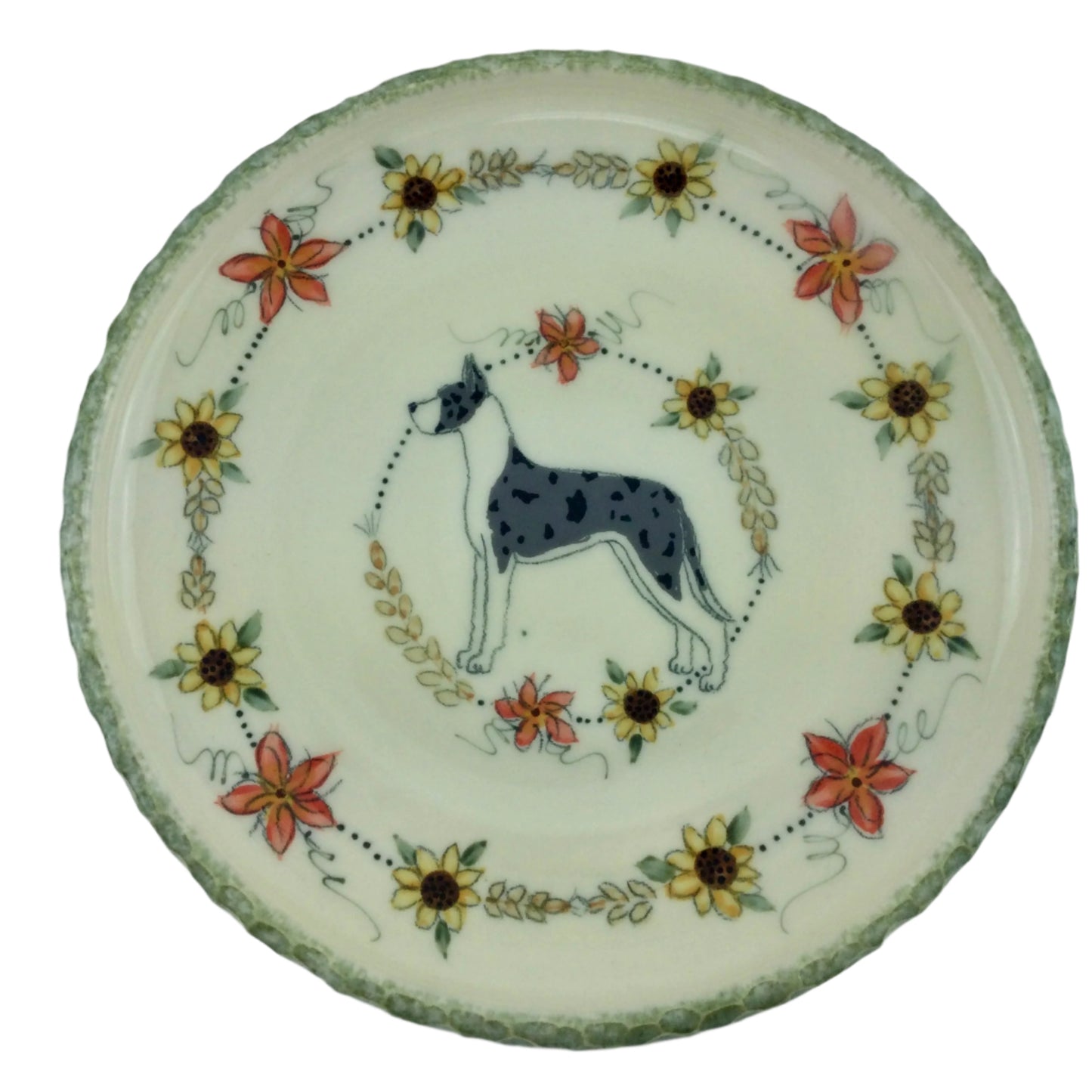 Blue Merle Mantle Great Dane 10 inch plate