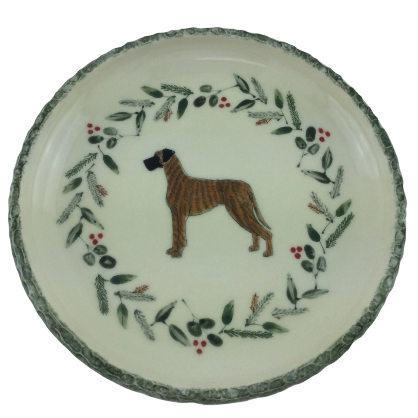 Brindle Natural Dane on plate