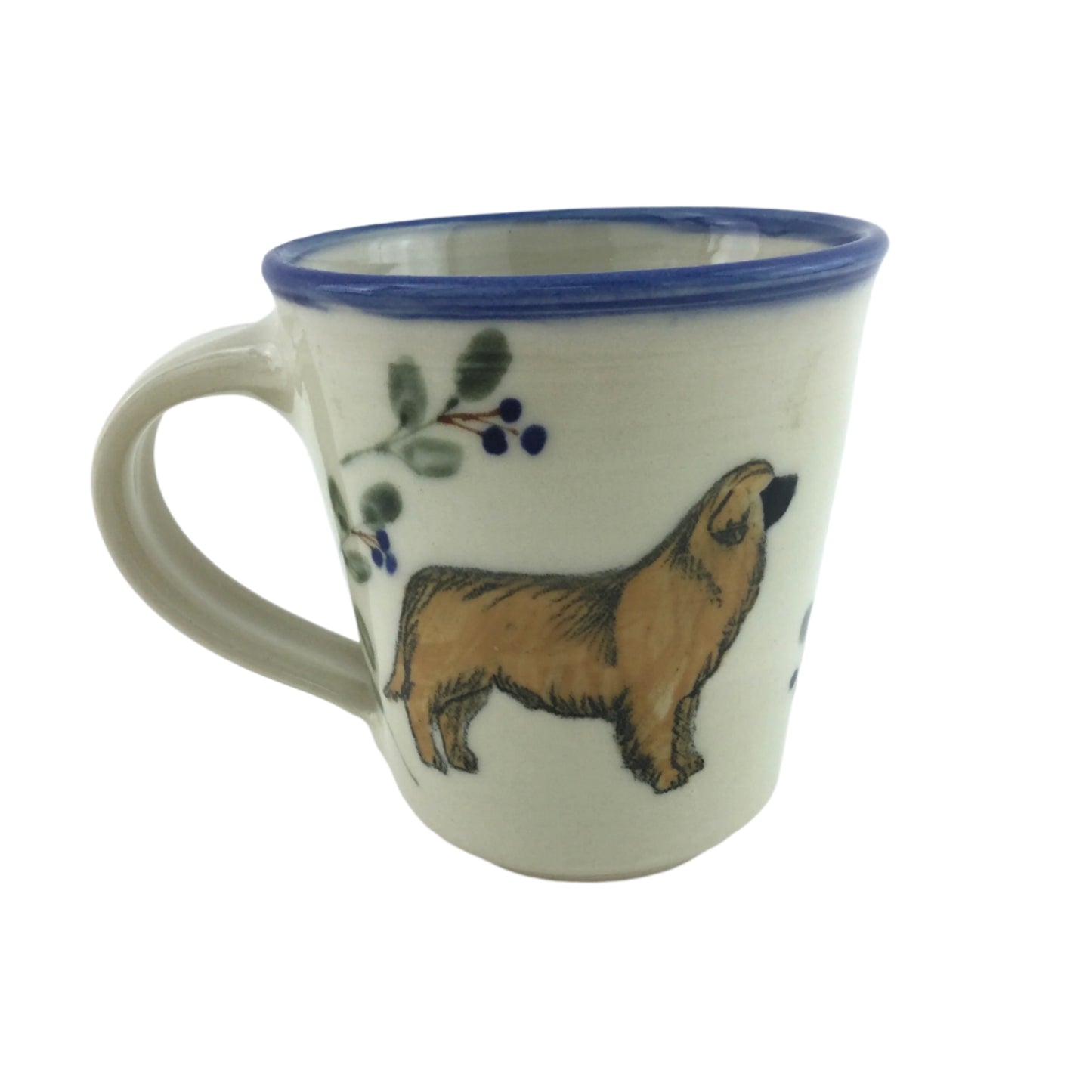 Small Mug with Leonberger and Blueberry Design