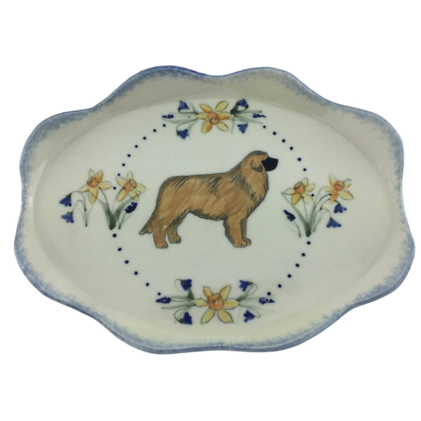 Medium Oval Plate with Leo and Jonquils