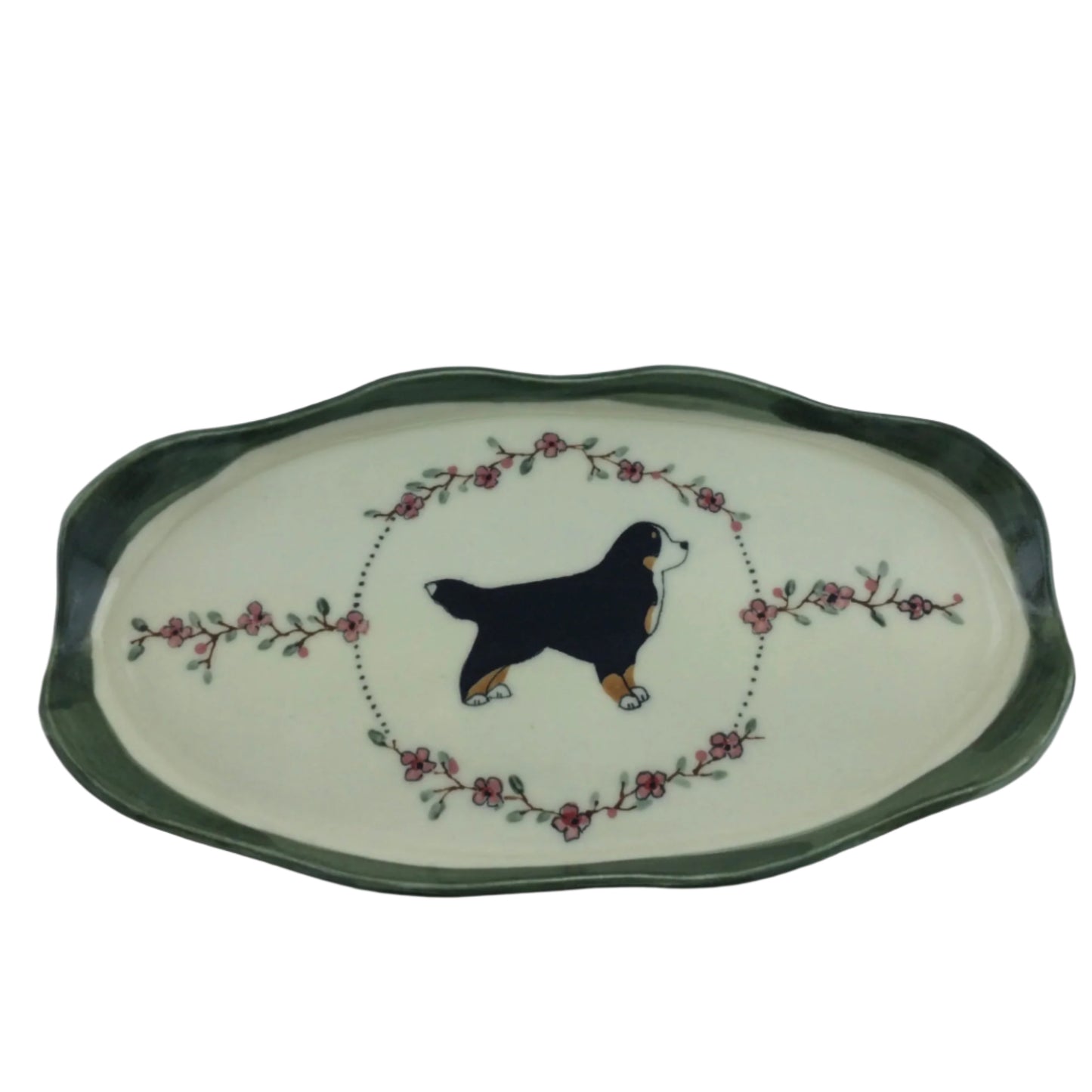 Long Oval Platter with Berner and Cherry Blossom Pattern