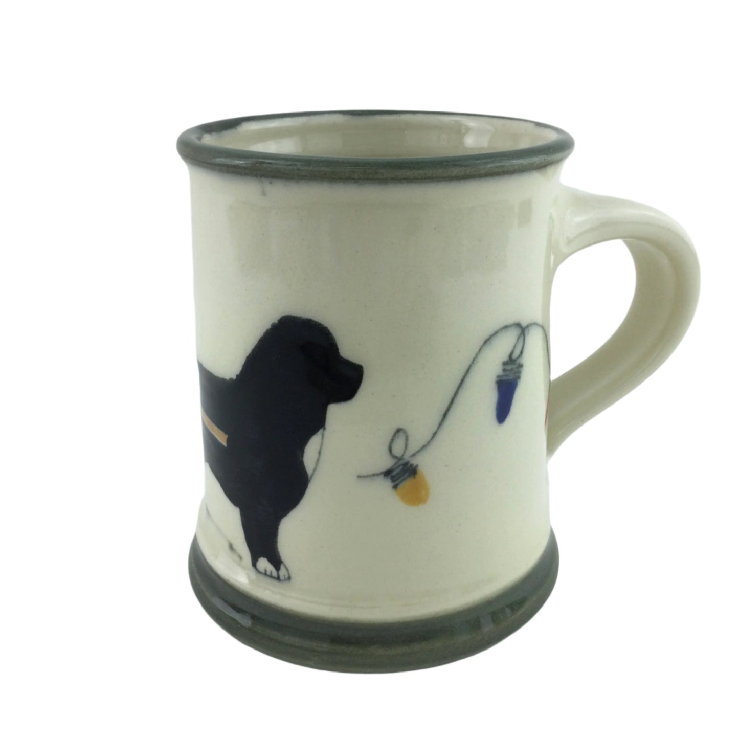 Christmas Mug with Irish Spot Pulling a Cart