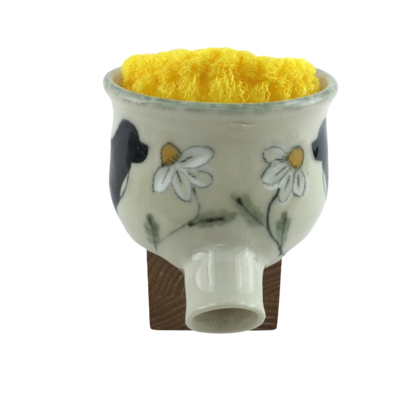 Daisies and Black Newfoundland Dog Sink Pot