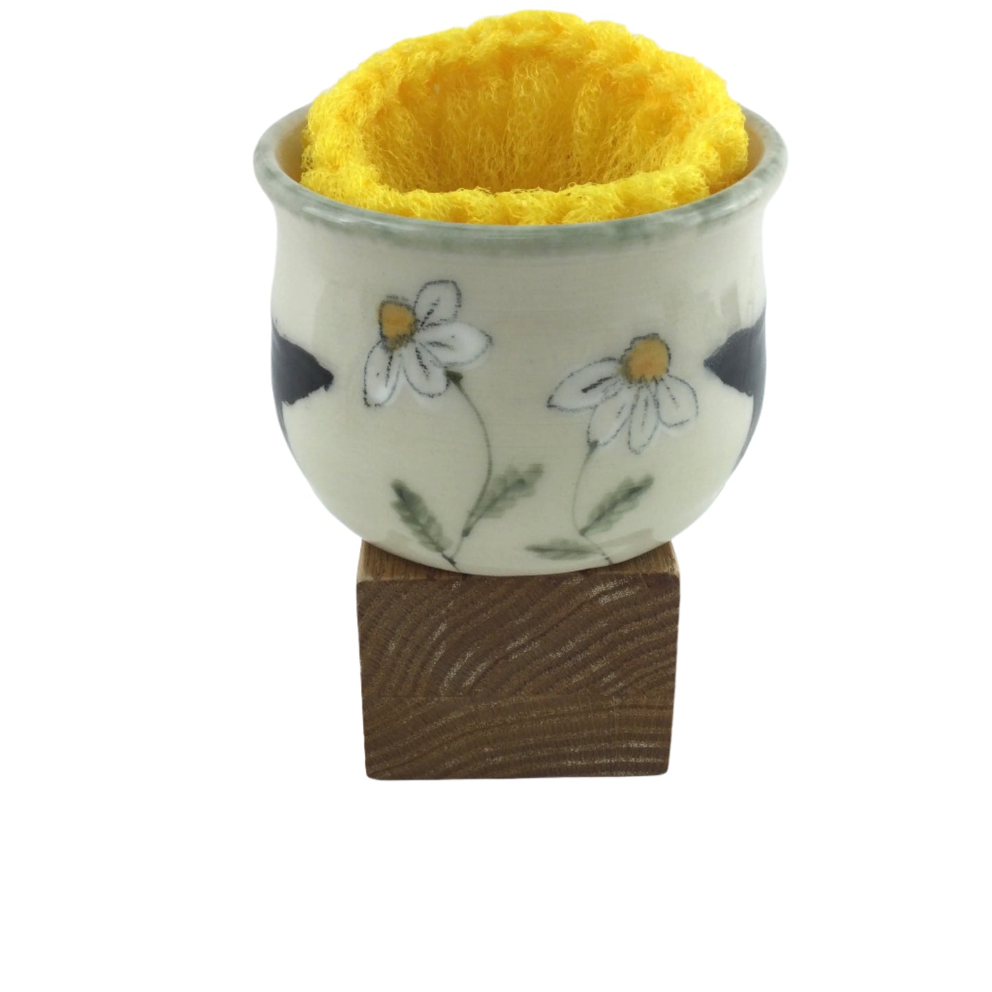 Daisies and Black Newfoundland Dog Sink Pot