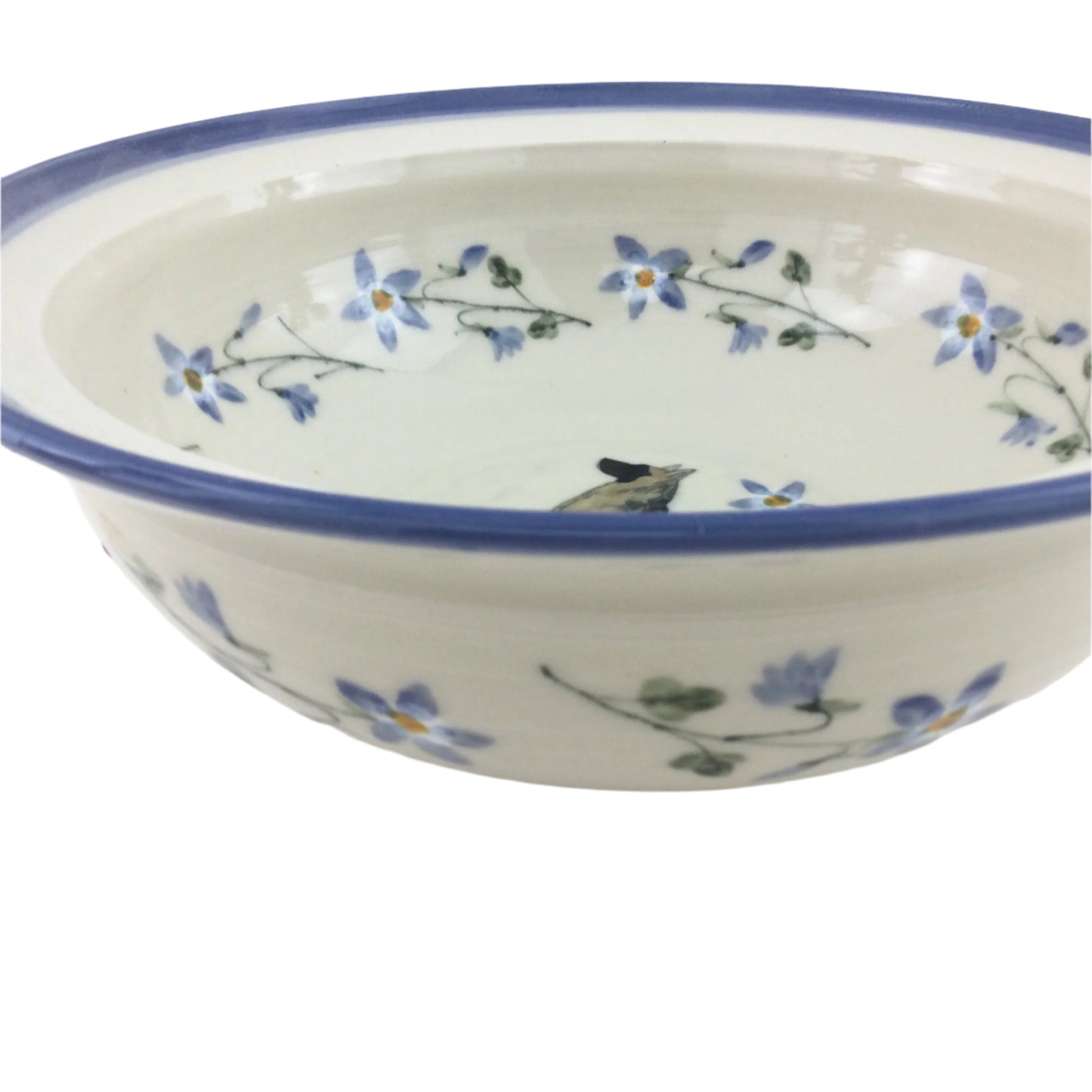 Large Serving Bowl with German Shepherd and Columbine Flowers