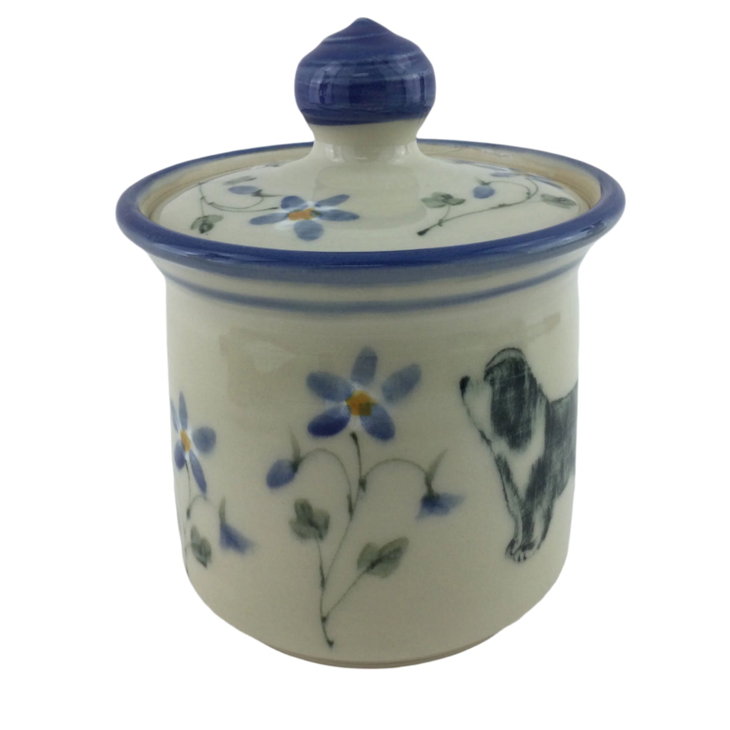 Treat Jar with Bearded Collie