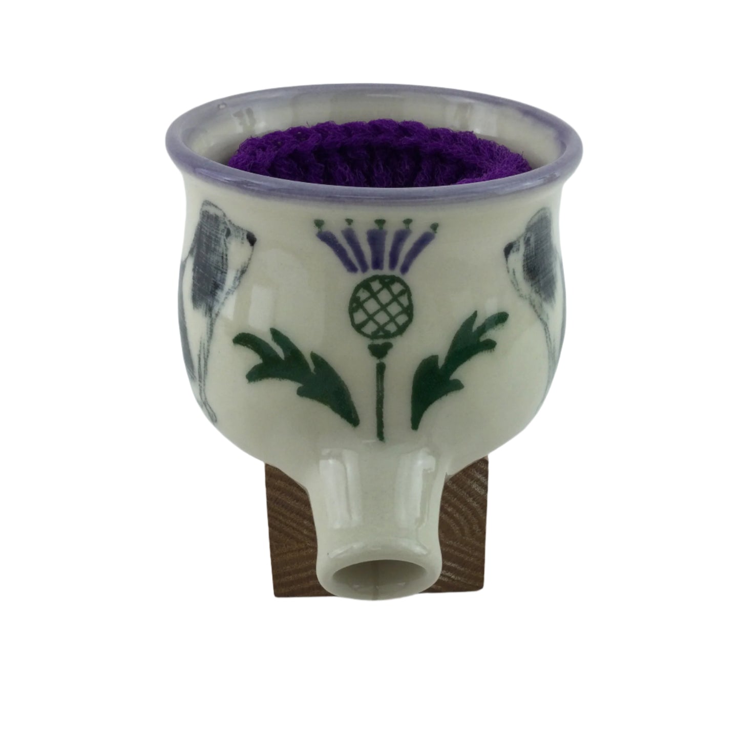 Sink Pot with Bearded Collie and Scottish Thistle Design