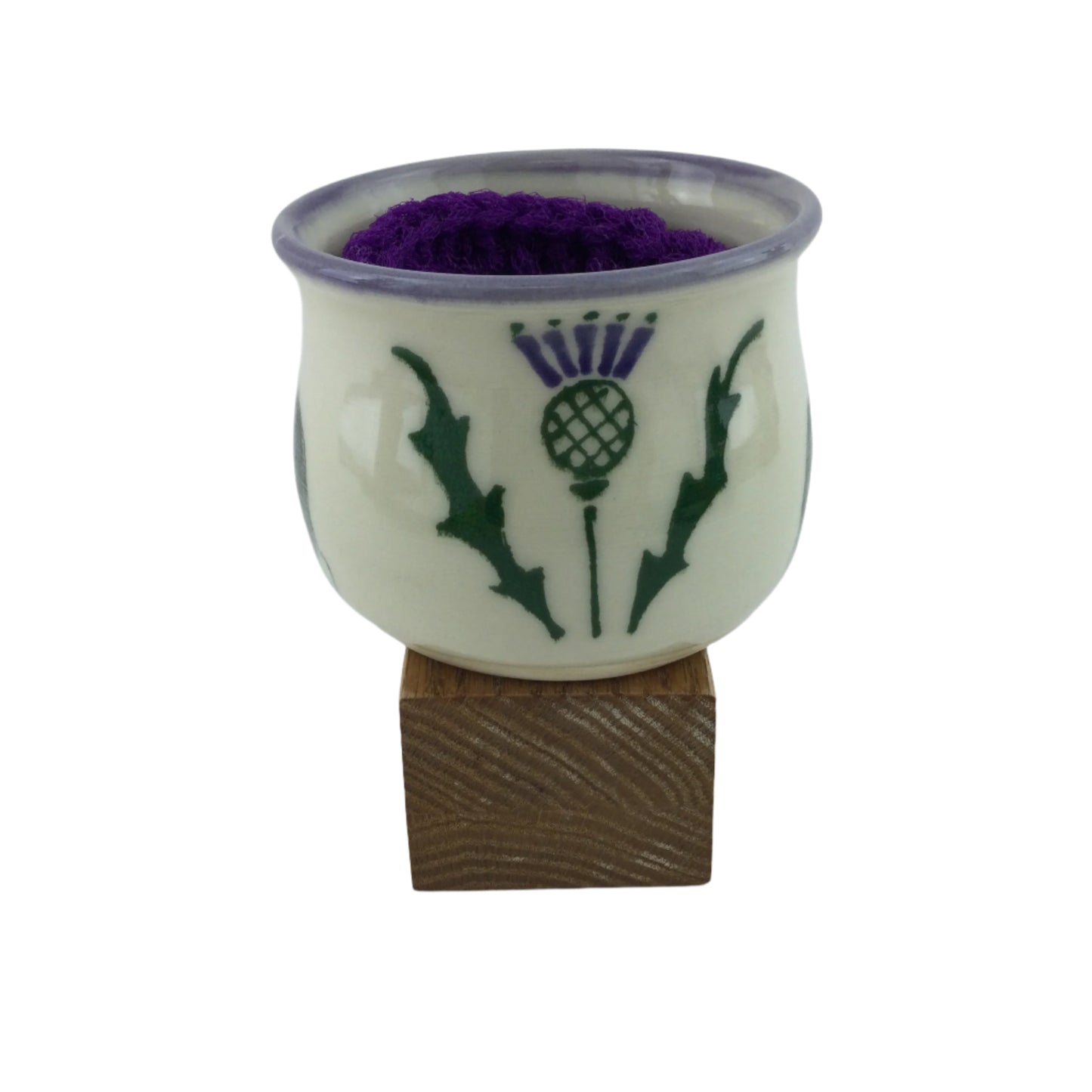 Sink Pot with Bearded Collie and Scottish Thistle Design