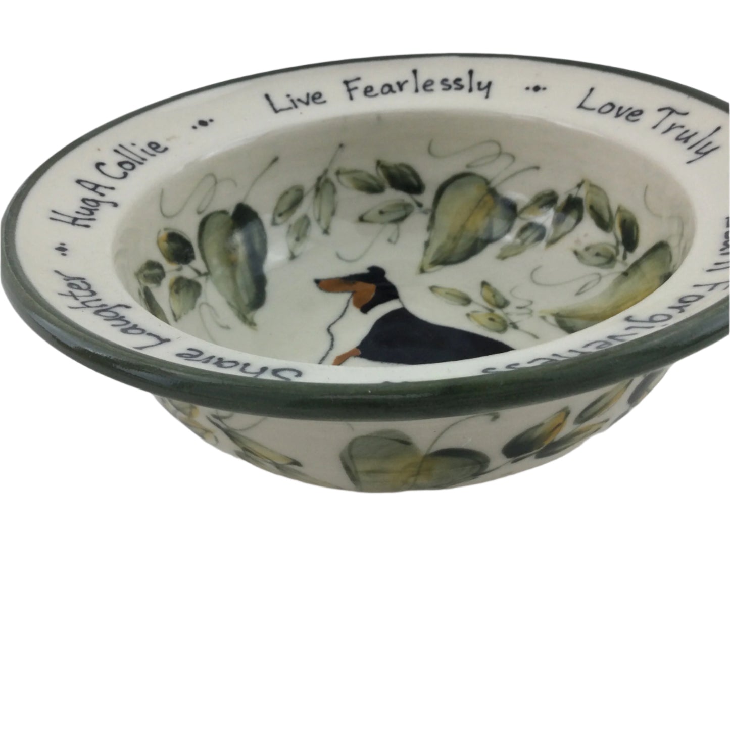 Small Bowl with Smooth Coat Collie and Ivy Design