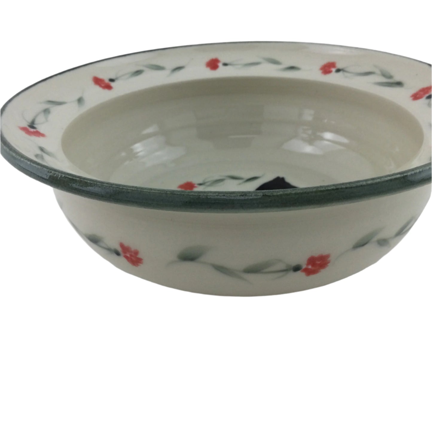Medium Serving Bowl with Belgian Shepherd and Carnation Design