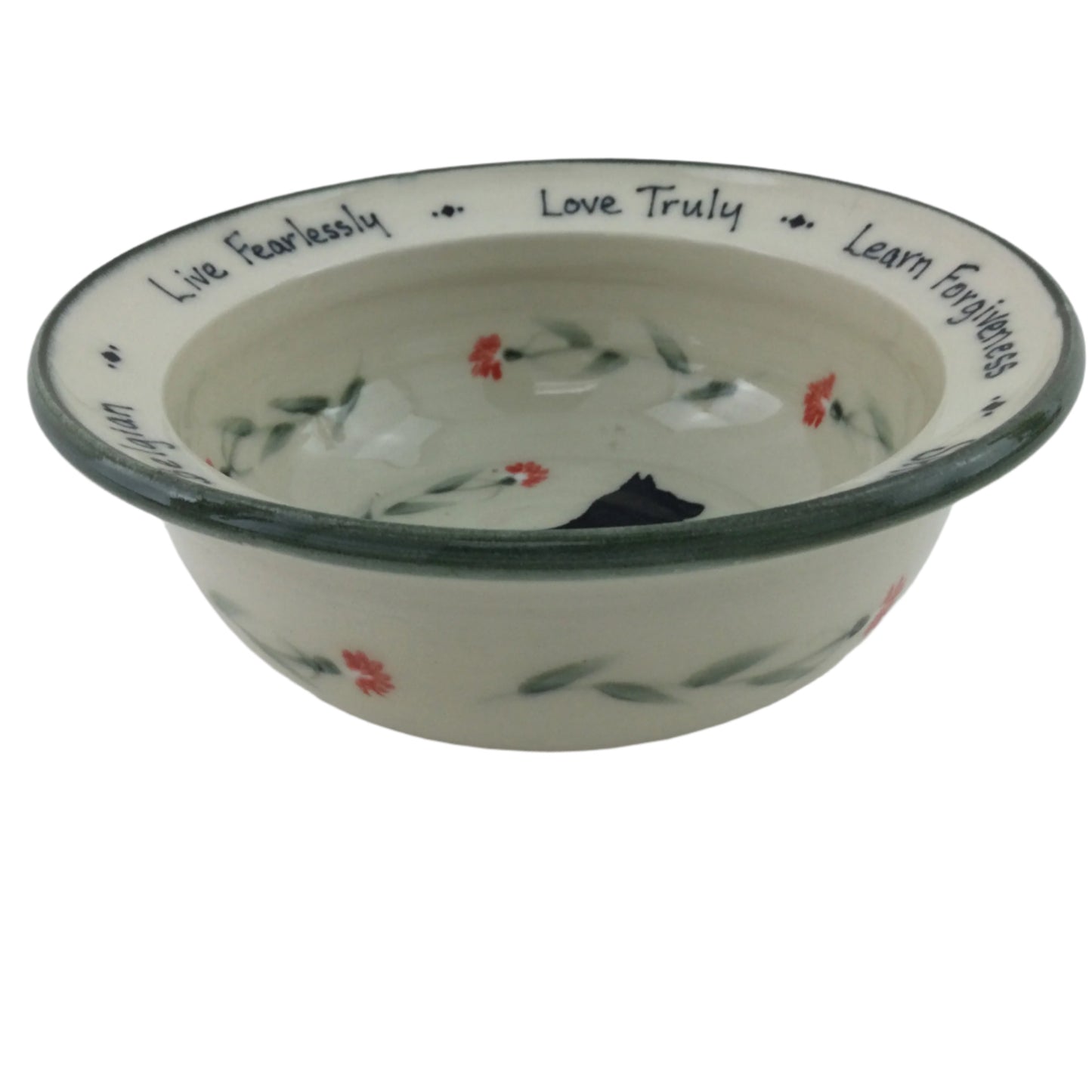 Small Bowl with Belgian Shepherd and Carnations