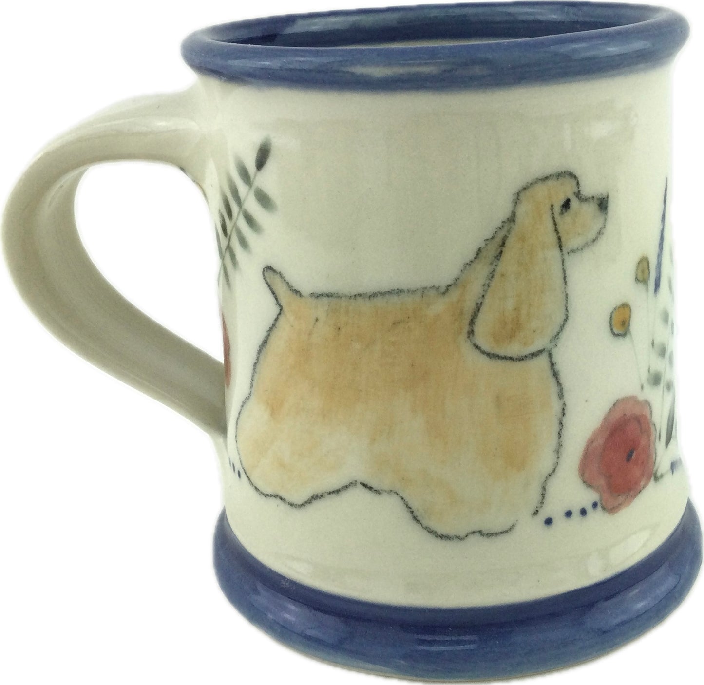 Mug with Cocker Spaniel and Vintage Rose Design