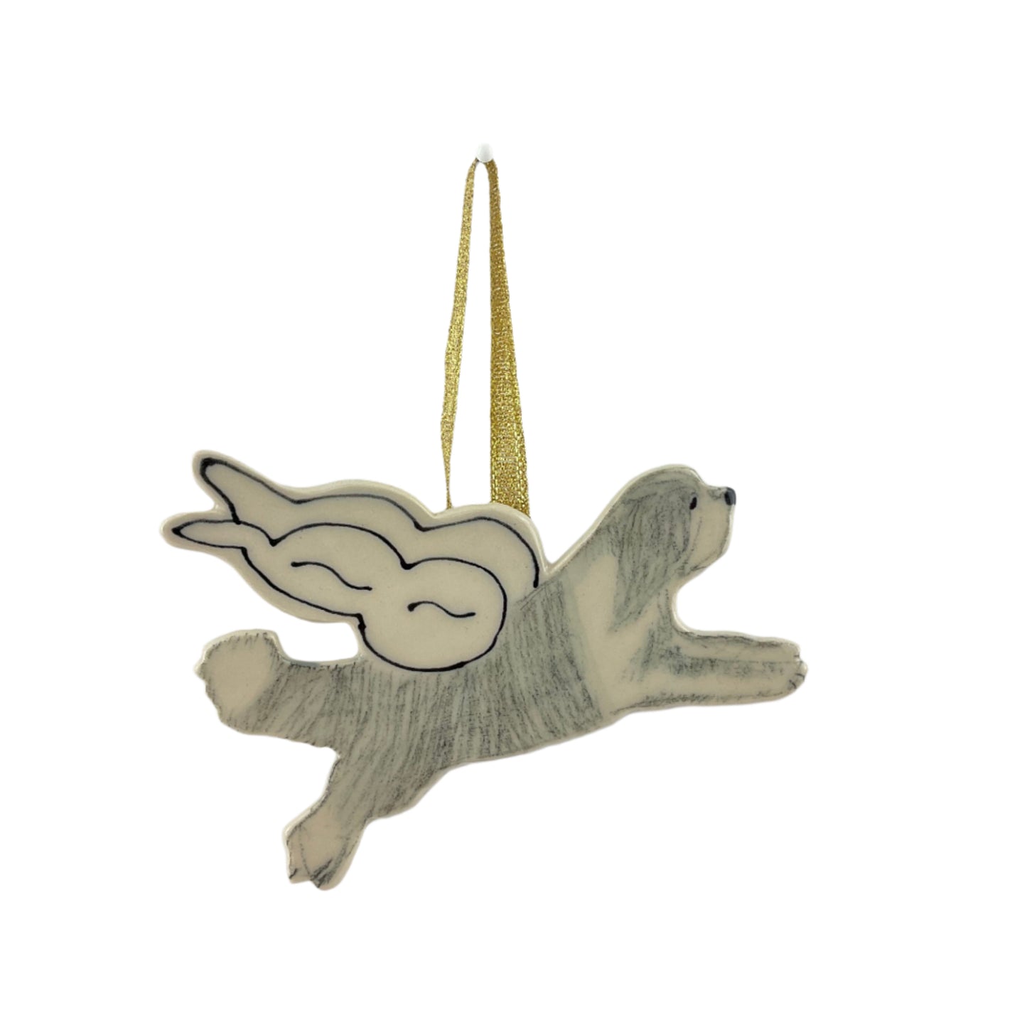 Bearded Collie Angel Ornament