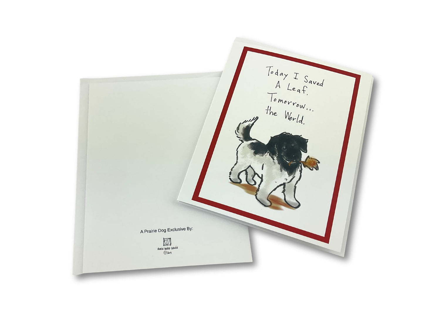 Landseer Save a Leaf Notecard