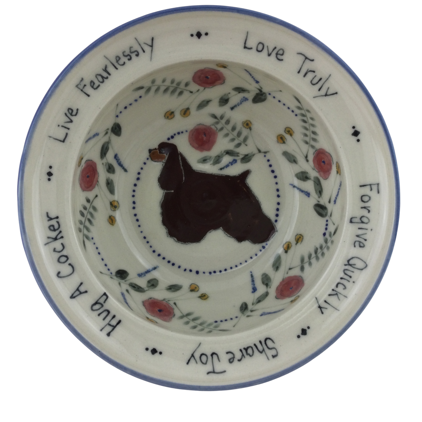 Cocker Spaniel Small Rimmed Serving Bowl