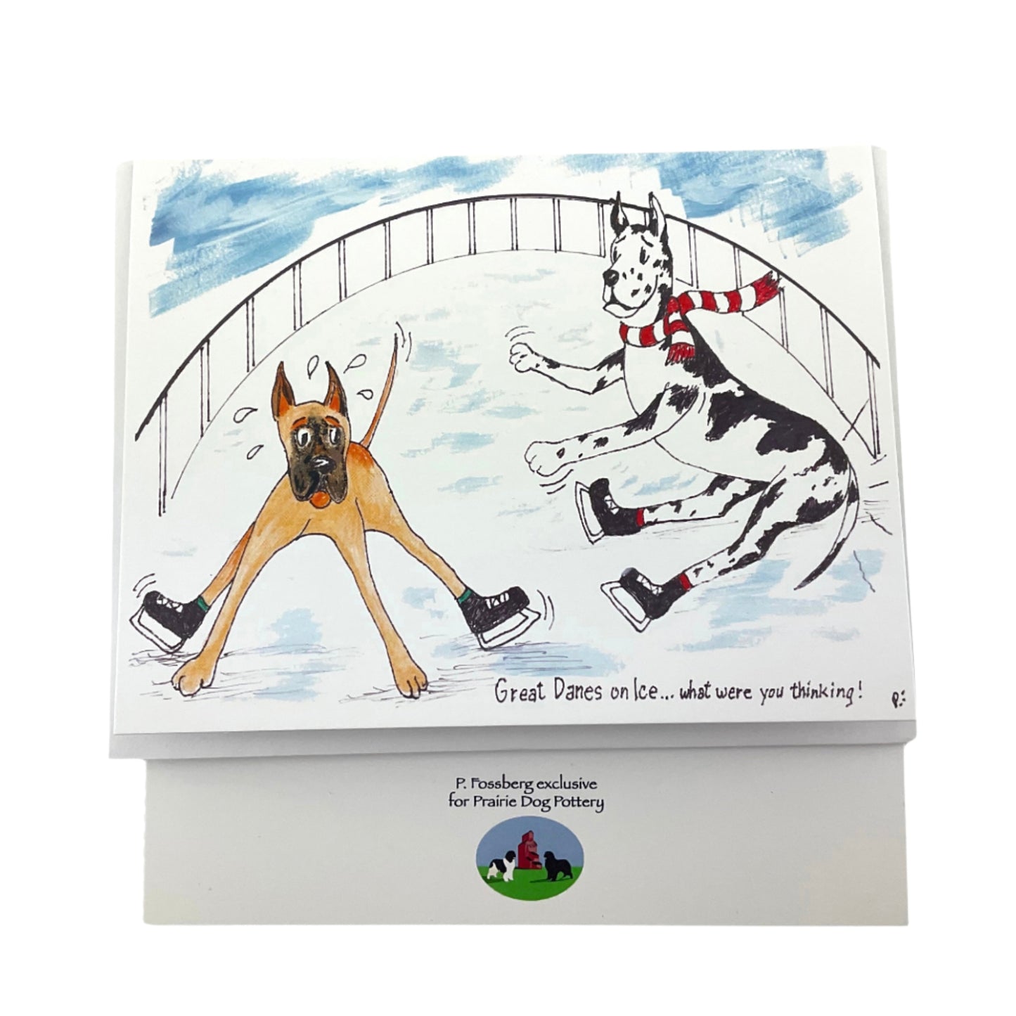 Great Danes on Ice Notecard