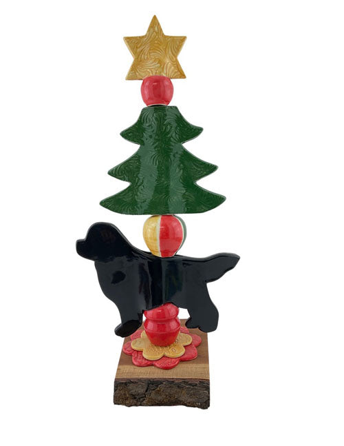Christmas Tabletop Totem with Newfoundland Dog