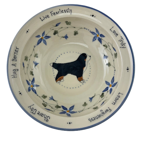 Medium serving bowl with Columbine Flowers and Berner