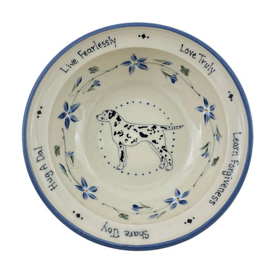 Small "Hug" Bowl with Dalmatian and Blue Flowers