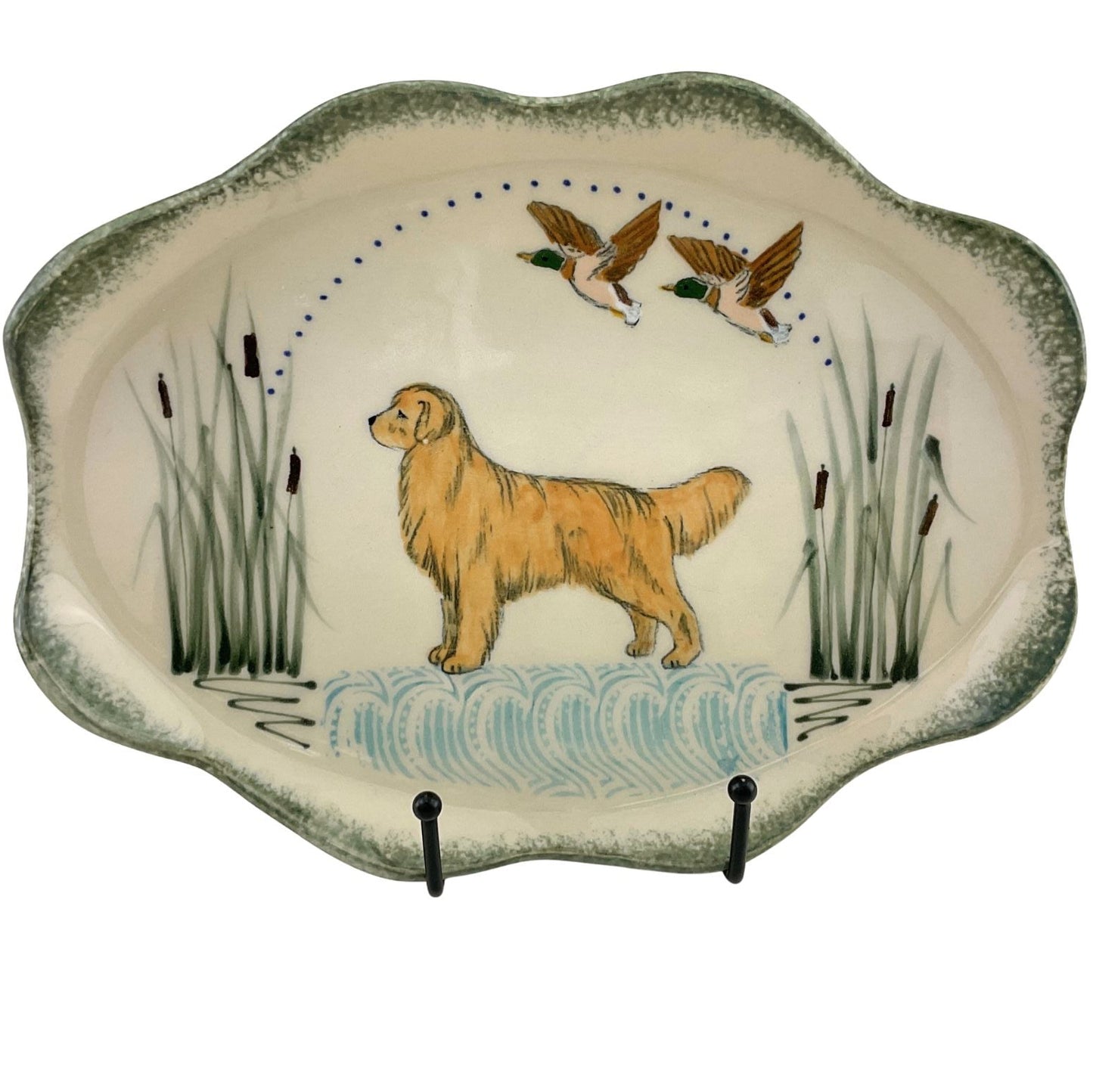 Oval Plate with Golden Retriever