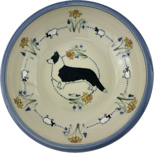 Serving Bowl with Daffodils, Cilla, sheep and a Cardi