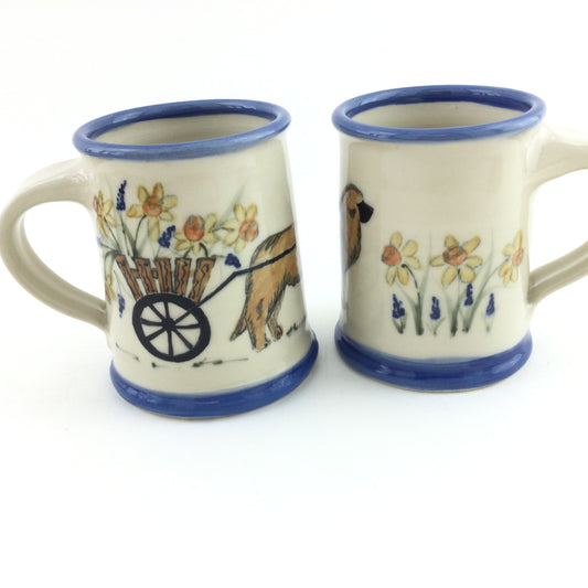 Leo Mug with Cart full of Flowers