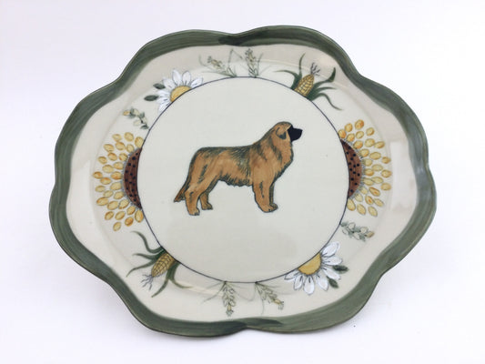 Oval plate with Leo, Sunflower, Corn and Wheat