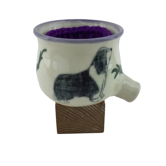 Sink Pot with Bearded Collie and Scottish Thistle Design