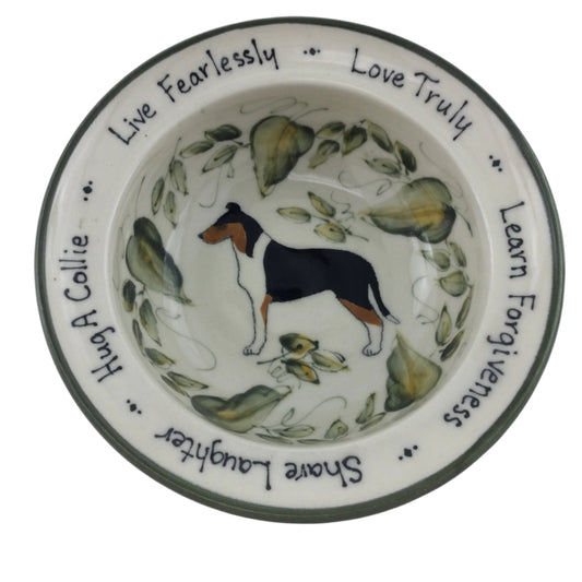Small Bowl with Smooth Coat Collie and Ivy Design