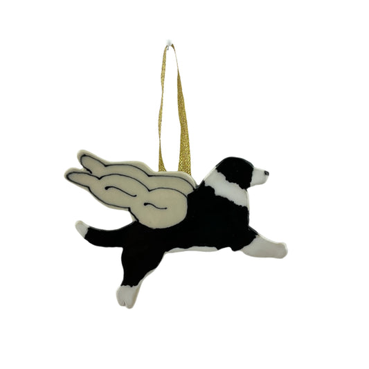 Border Collie Angel Ornament