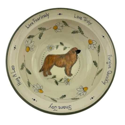 Leonberger "Hug" Bowl in Daisy Pattern