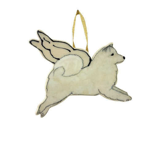 Samoyed Angel Ornament