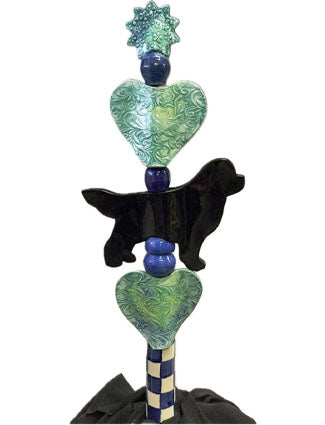 2 Heart Newf Totem for the Garden