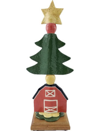 Farm Christmas Tabletop Totem