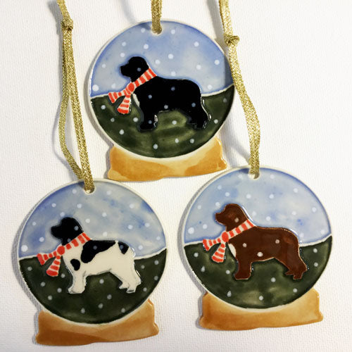 Newfoundland Dog Snowglobe Ornament - Personalize It!