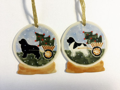 Newfoundland Dog Christmas Tree Carting Ornament - Personalize It!