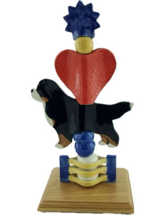 Tabletop Totem with Bernese Mountain Dog and Red Heart