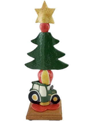 Christmas Tractor Tabletop Totem
